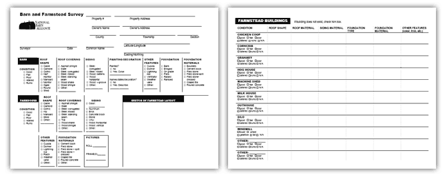 Preview of the Barn and Farmstead Survey Form (PDF)